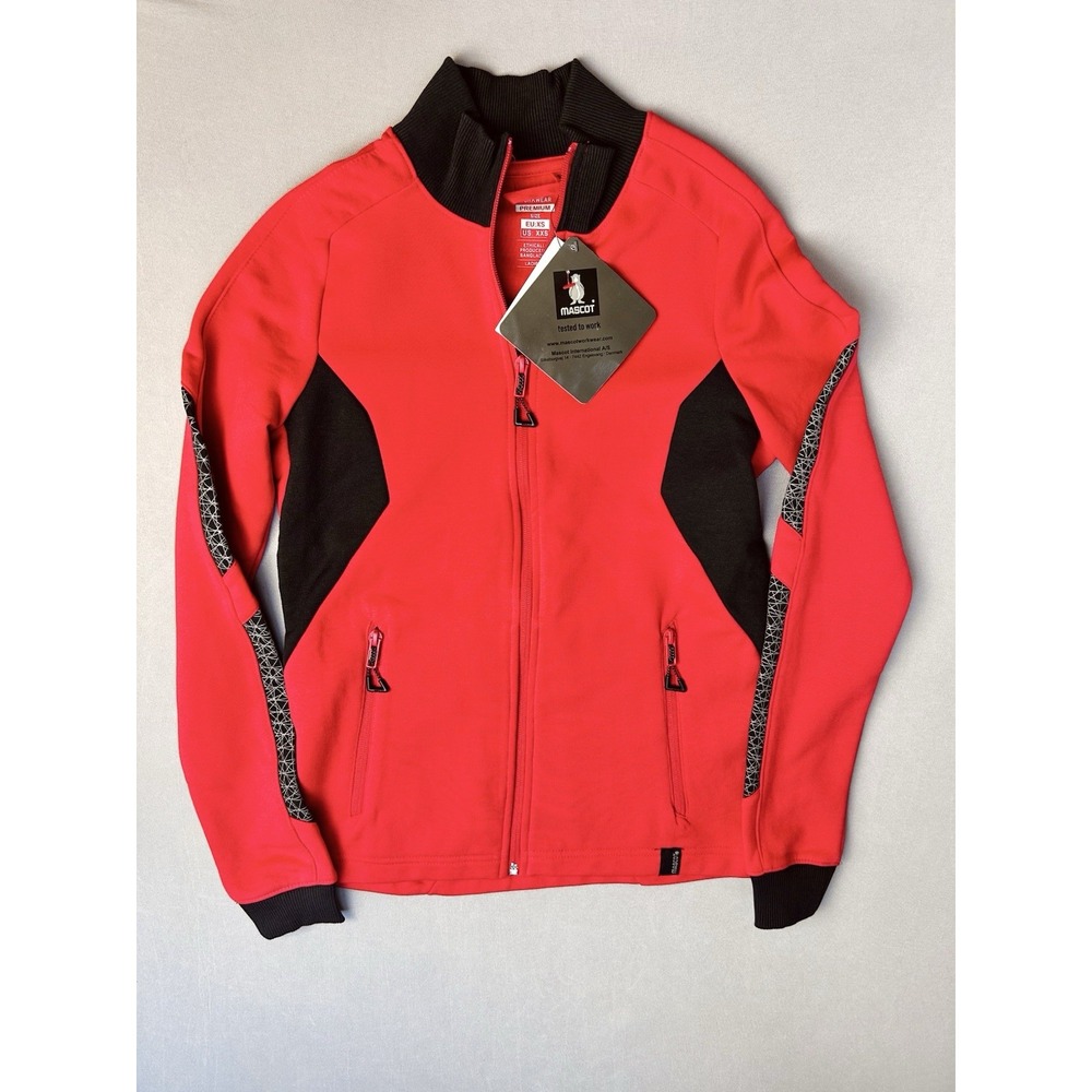 Mascot Workwear XXS Women's Fitted Red Athletic Zip Up Jacket NEW‎ With Tags 2XS